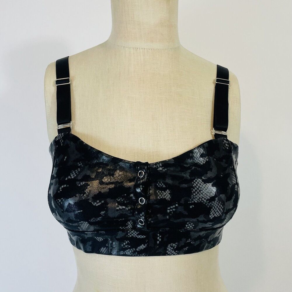 Heroine Sport Boxing Sports Bra In Mesh Camo Women’s Size Medium Gray Black